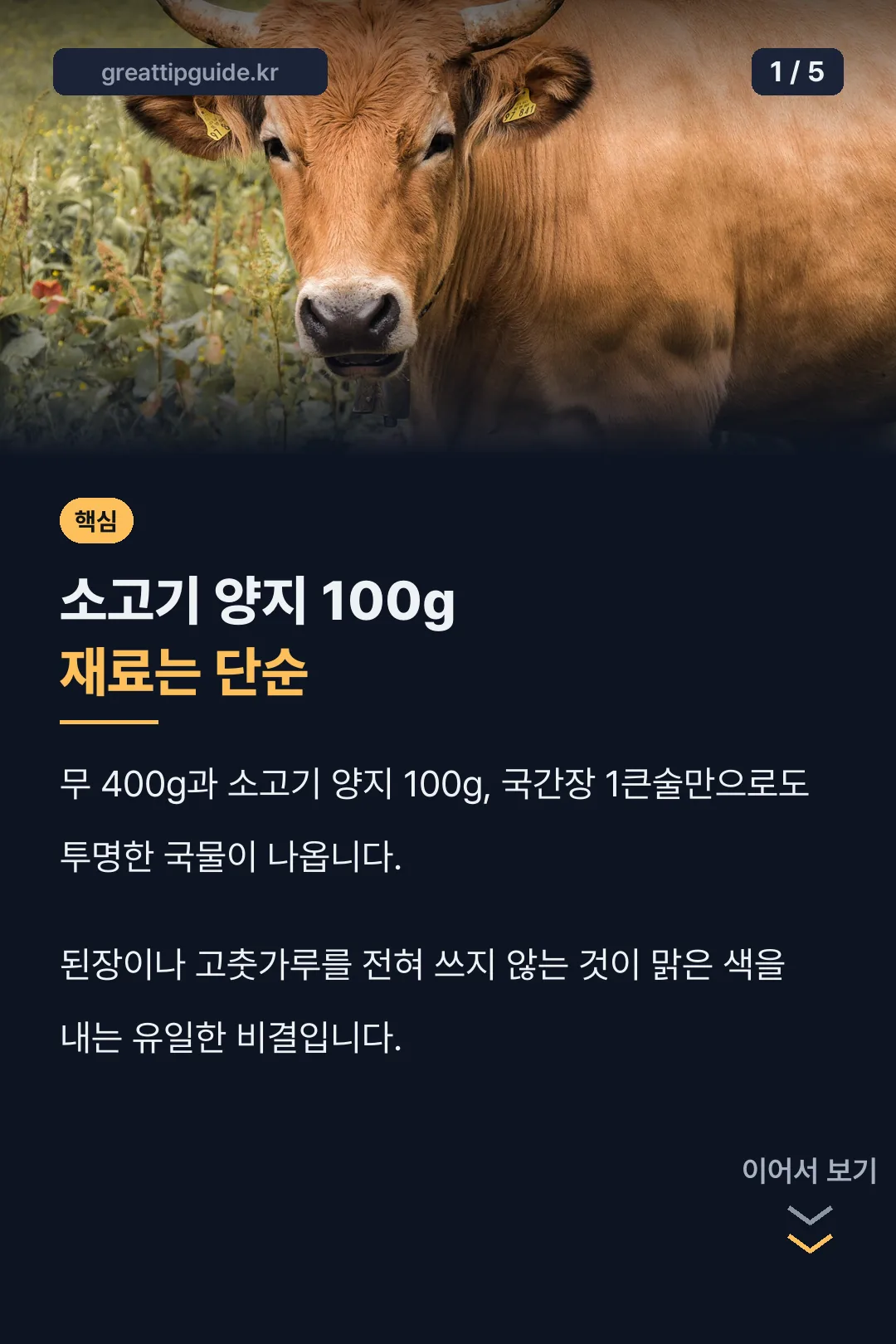 맑은 소고기 무국 레시피 표지