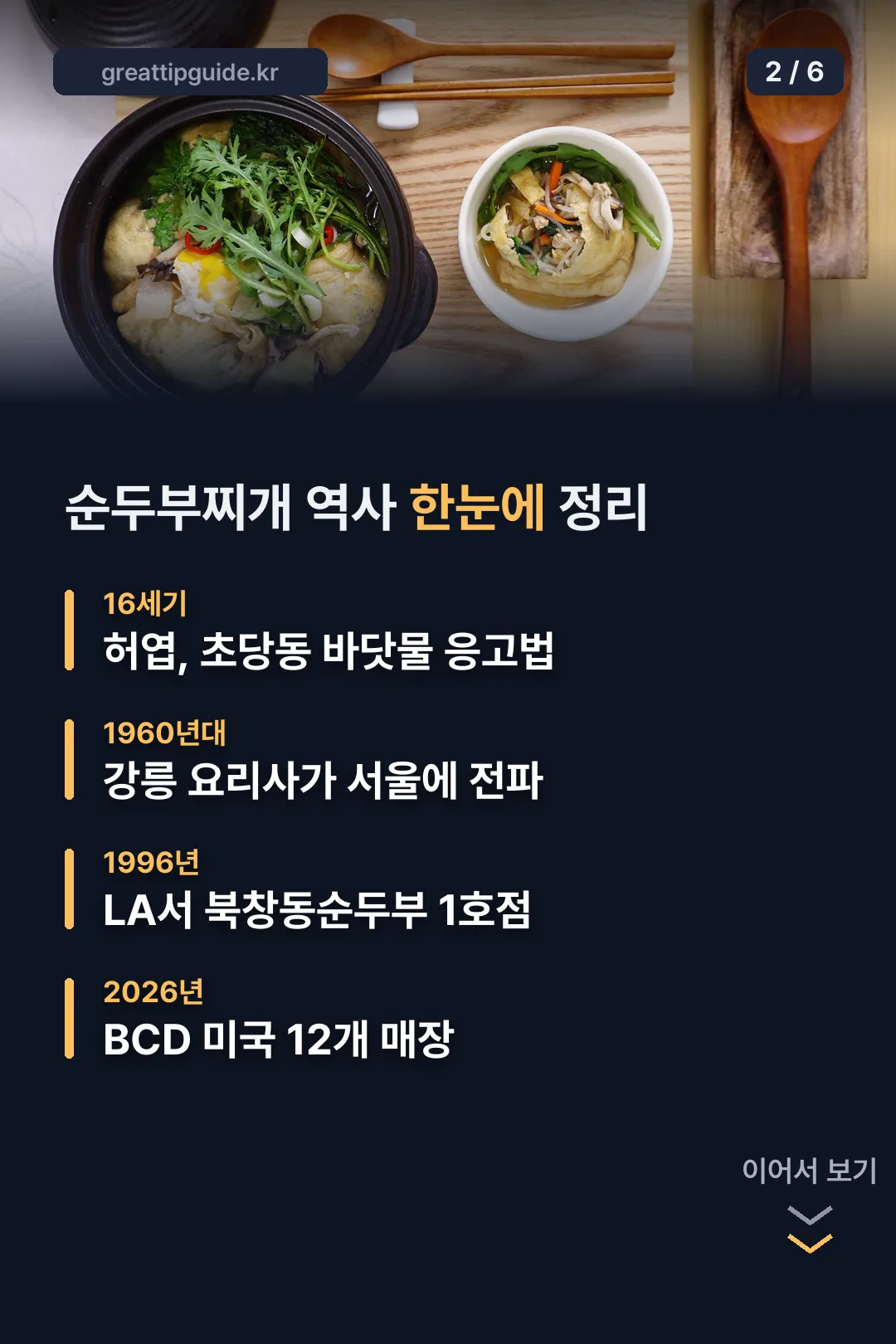 순두부찌개 역사 한눈에 정리